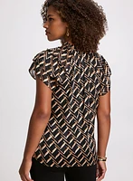 Geometric Print Blouse