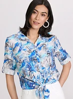 Palm Leaf Print Blouse