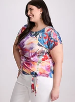 Floral Tied-Hem T-Shirt