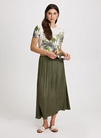 Tropical Print Burnout T-Shirt