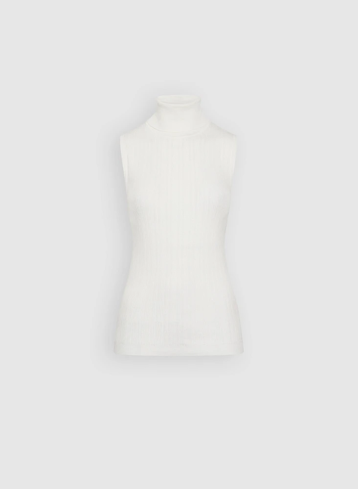 Sleeveless Knit Turtleneck