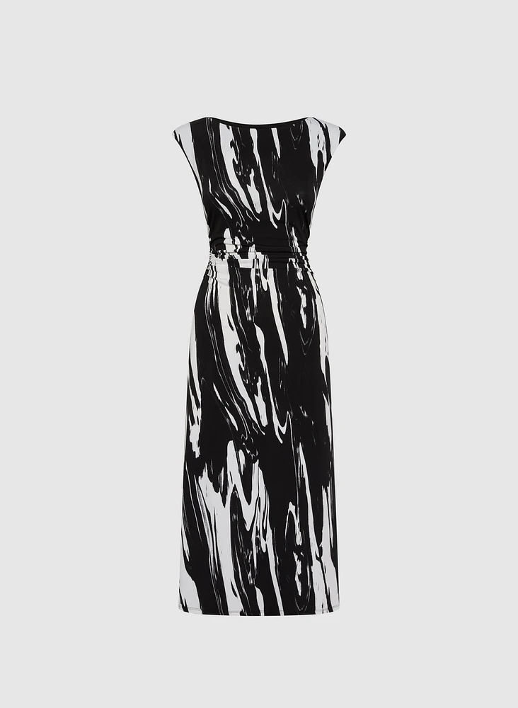 Brush Paint Print Dress