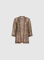 Paisley Print Long Sleeve Cover-Up