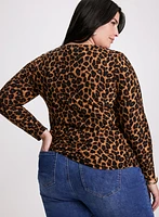 Leopard Print Cut-Out Top