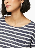 T-shirt rayé à effet délavé