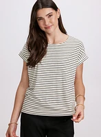 Striped Cap Sleeve T-Shirt