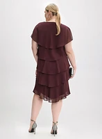 Tiered Crystal Bow Embellished Dress