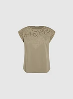 T-shirt à détail en dentelle