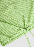 Textured Button-Down Blouse