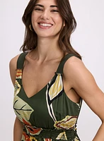 Leaf Print Maxi Dress