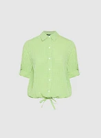 Textured Button-Down Blouse