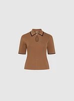 Keyhole Detail Polo Sweater