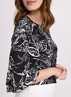 Floral Tiered Sleeve Top