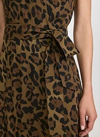 Robe en chiffon à motif léopard
