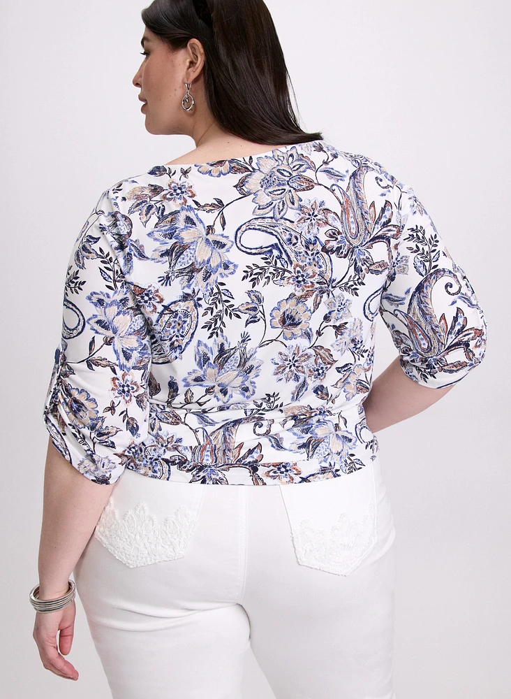 Paisley Tied-Hem Top