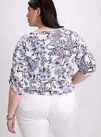 Paisley Tied-Hem Top