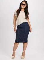 Pull-On Denim Skirt