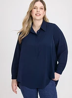 Asymmetric High-Low Hem Blouse