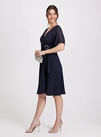 Wrap-Over Chiffon Dress