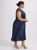 Glitter Knit Plissé Dress