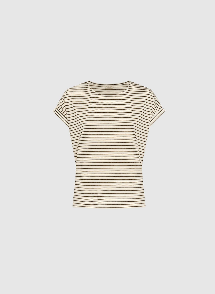 Striped Cap Sleeve T-Shirt