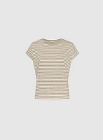 Striped Cap Sleeve T-Shirt