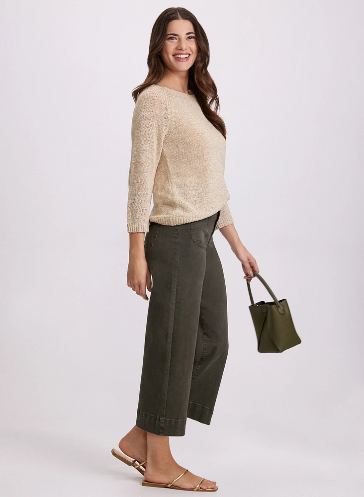 Wide-Leg Cropped Jeans