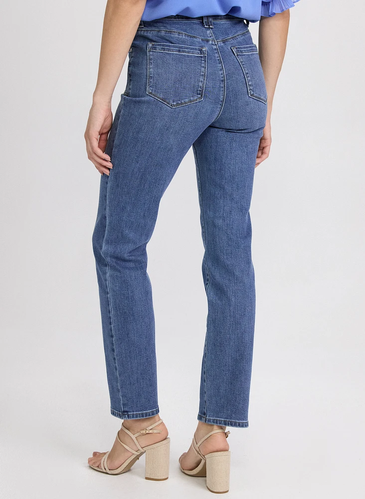 Patch Pocket Straight-Leg Jeans