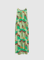 Robe maxi à motif palmiers