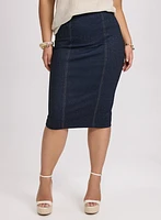 Pull-On Denim Skirt