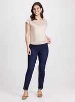 Studded Hem Slim-Leg Jeans