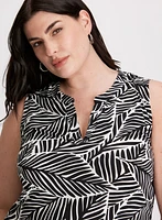 Leaf Print Sleeveless Top