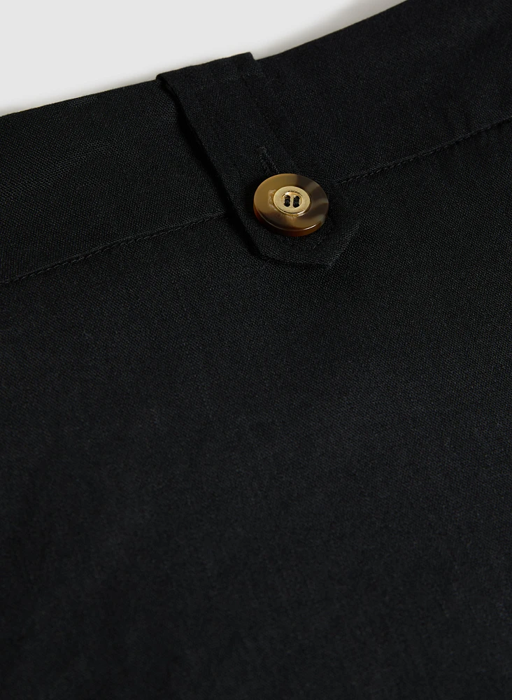 Stretch Linen-Blend Shorts