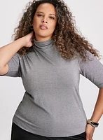 Metallic Mock Neck Top