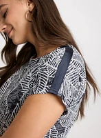 Knotted Leaf Print Top