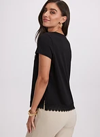 Crochet Trim T-Shirt