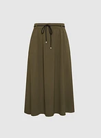 Drawstring Crinkled Maxi Skirt
