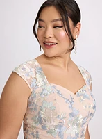 Floral Embroidered Tulle Dress