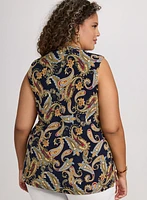 Paisley Split Neck Blouse