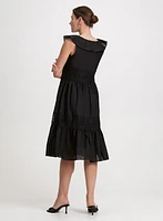 Ruffle V-Neck Fit & Flare Dress