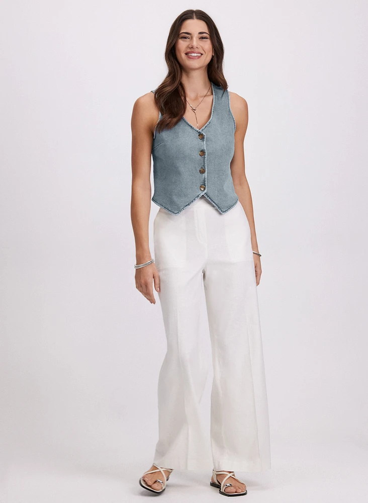 Button-Down Denim Vest