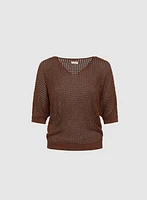 Lurex Open Knit Pullover