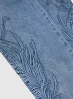 Embroidered Straight-Leg Jeans