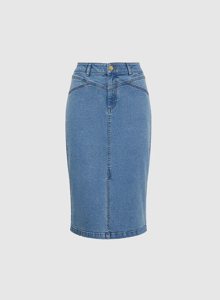 Jupe midi en denim