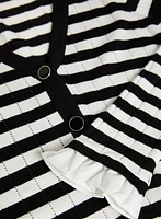 Striped Flared-Cuff Cardigan