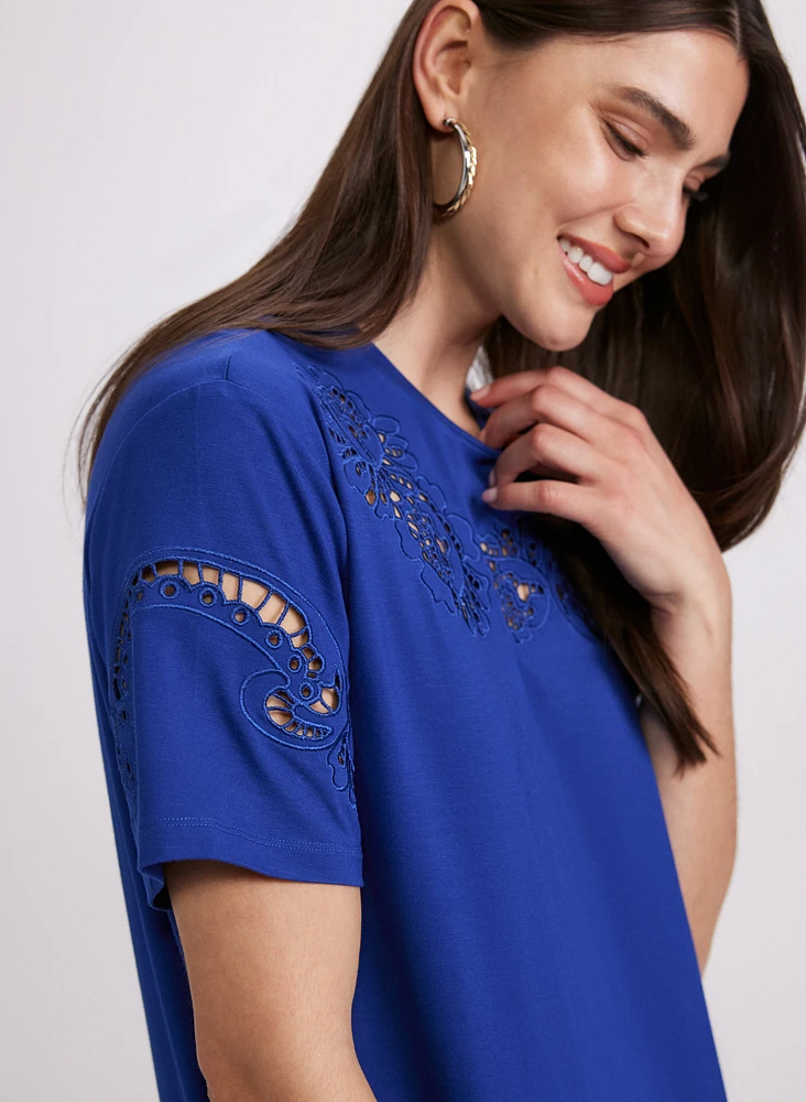 Embroidered T-Shirt Dress