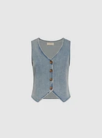 Button-Down Denim Vest