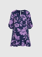 Floral Flounce Hem Dress