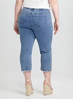 Embellished Denim Capris