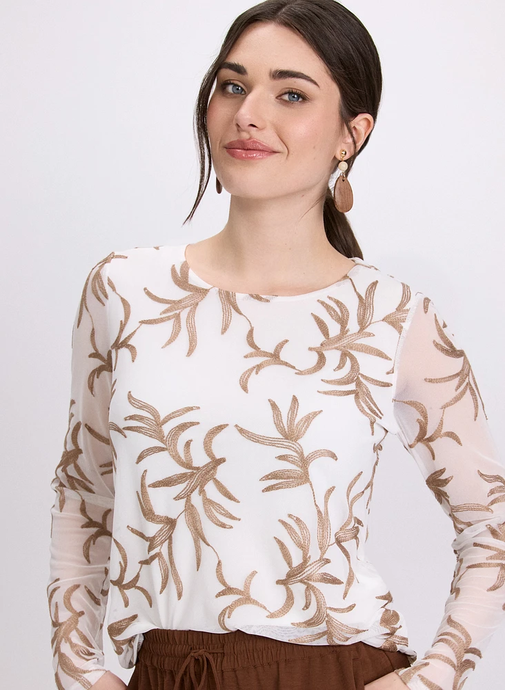 Tropical Embroidered Top